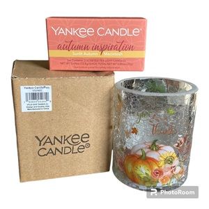 Yankee Candle Fall Autumn Votive or Tea Light Holder with scented tea lights New
